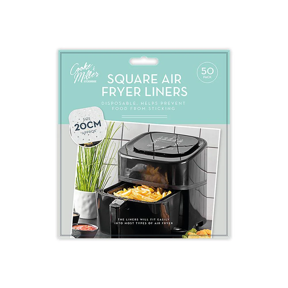 Cooke & Miller Square Disposable Air Fryer Liners | 20cm | Pack of 50