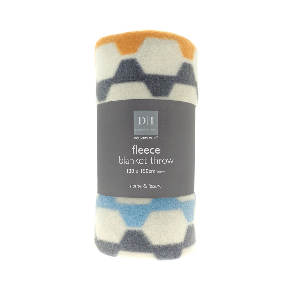 Country Club Oslo Geometric Fleece Throw | 120 x 150cm, Assorted Colours