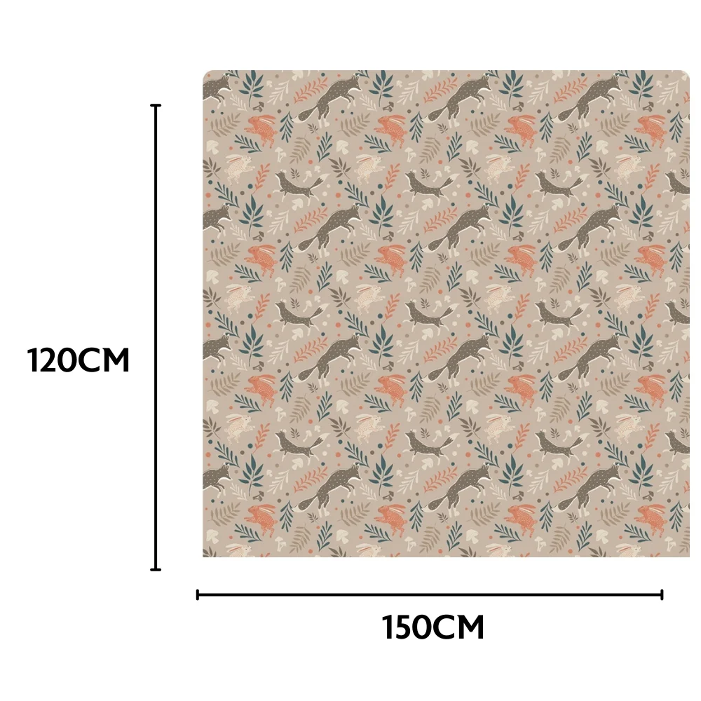 Country Club Woodland Creatures Printed Throw | 120x150cm Flannel - Image 3