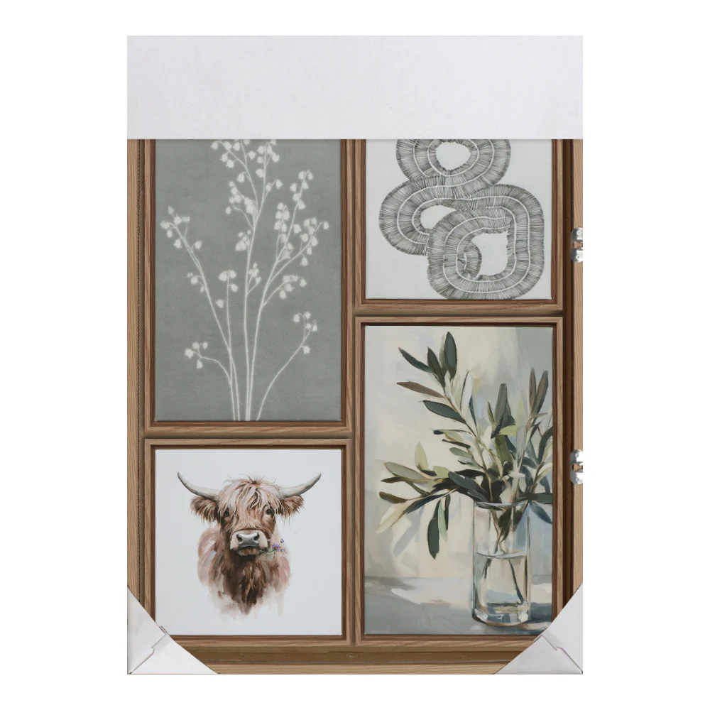 Country Green Assorted Framed Canvas Wall Art Set | Set of 5 - Image 5