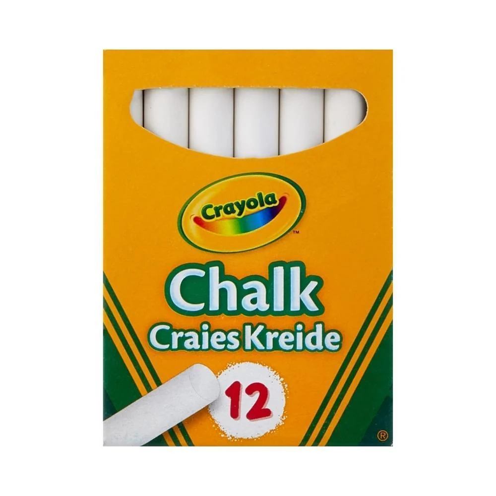 Crayola Anti-Dust White Chalks | 12 Pack