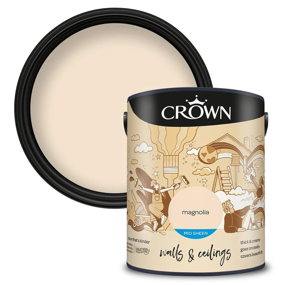 Crown Breatheasy  Mid sheen Emulsion Paint | Magnolia