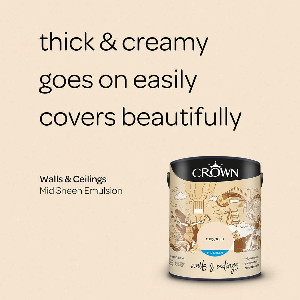 Crown Breatheasy  Mid sheen Emulsion Paint | Magnolia - Image 6
