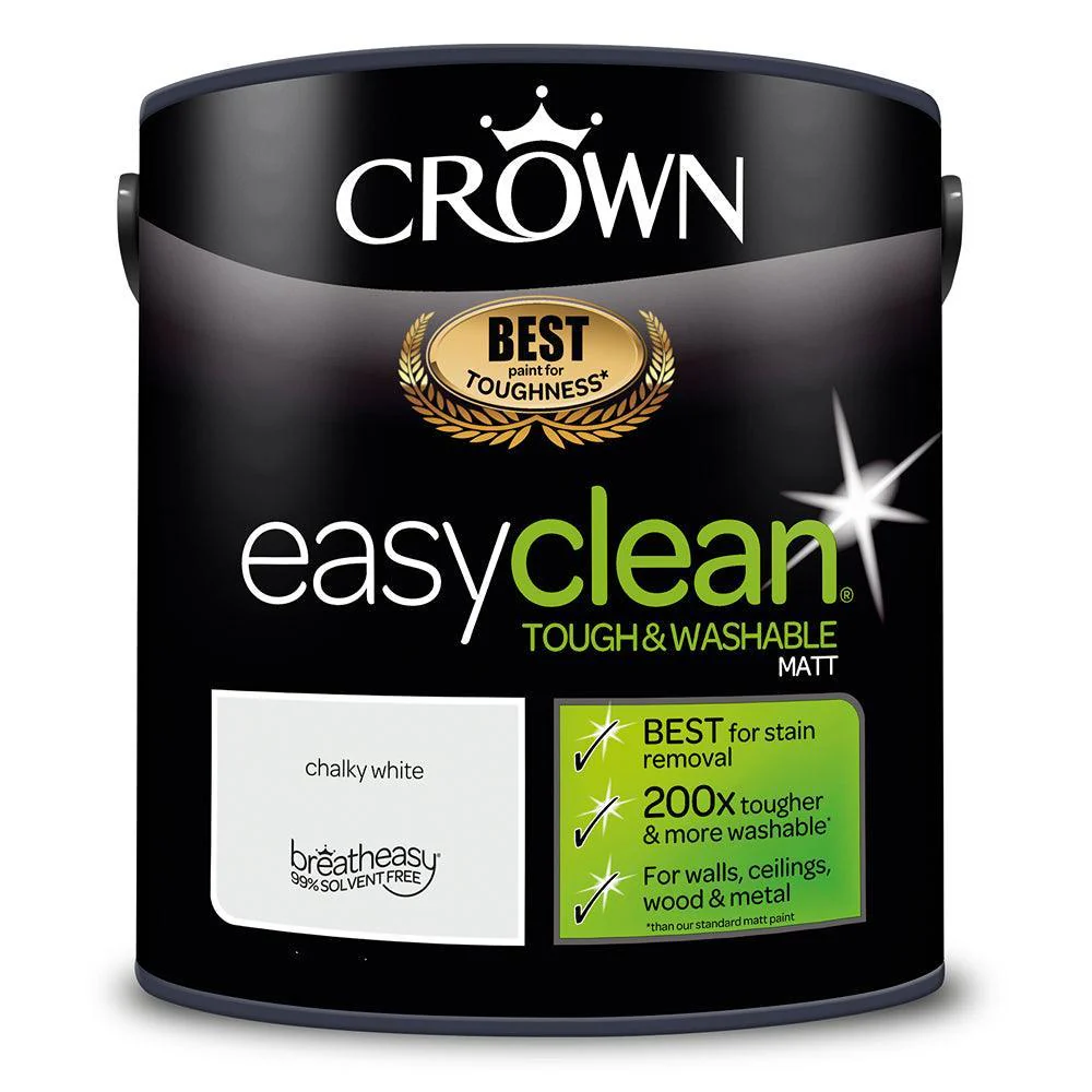 Crown Easyclean Matt Emulsion Paint | Chalky White - Image 3