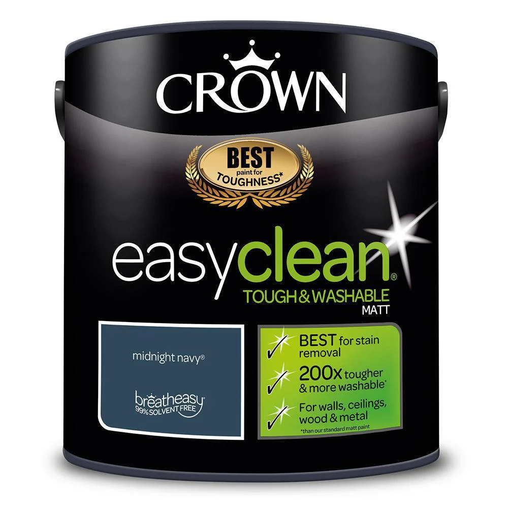 Crown Easyclean Matt Emulsion Paint | Midnight Navy - Image 4