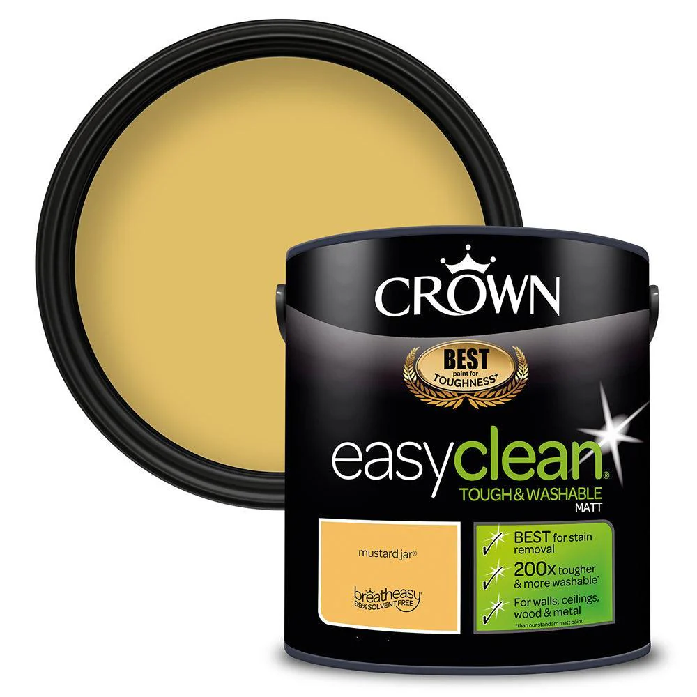 Crown Easyclean Matt Emulsion Paint | Mustard Jar