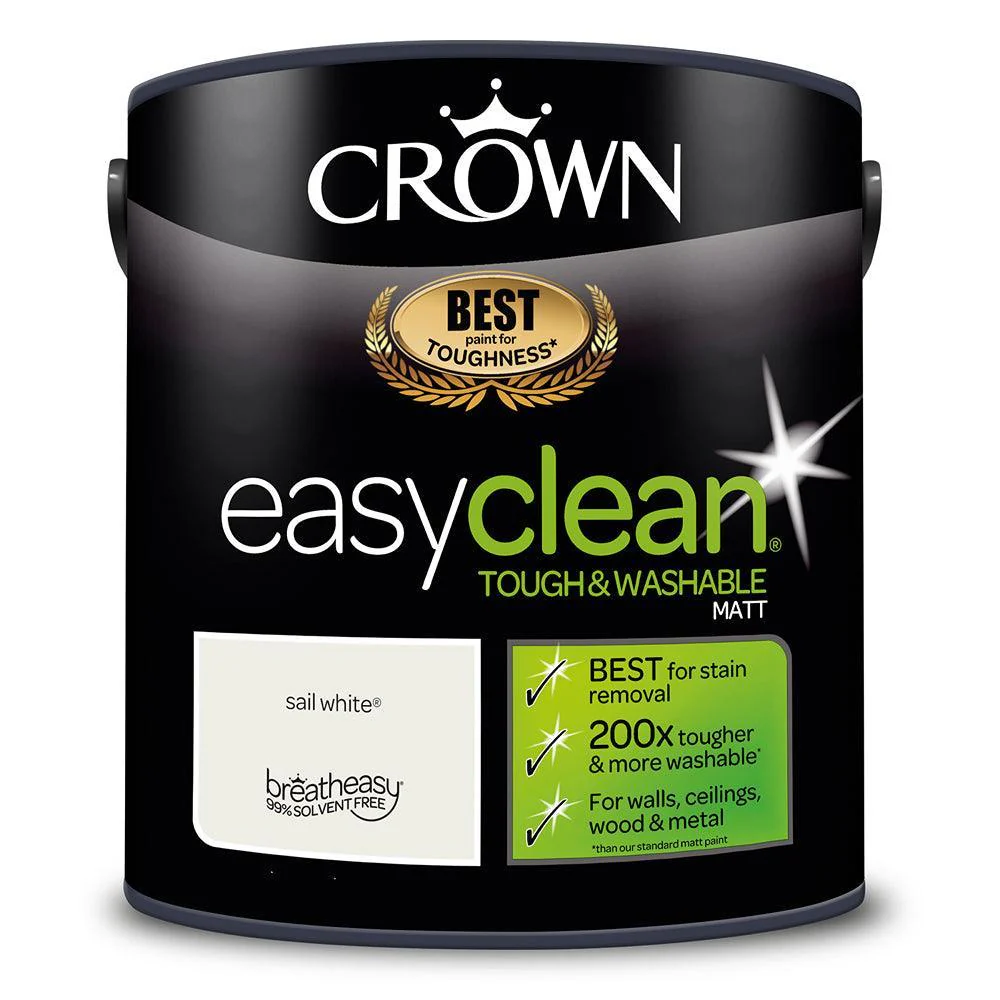 Crown Easyclean Matt Emulsion Paint | Sail White - Image 4