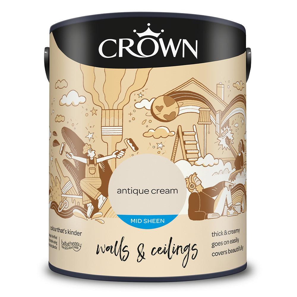 Crown Mid Sheen Emulsion Paint | Antique Cream - Image 3