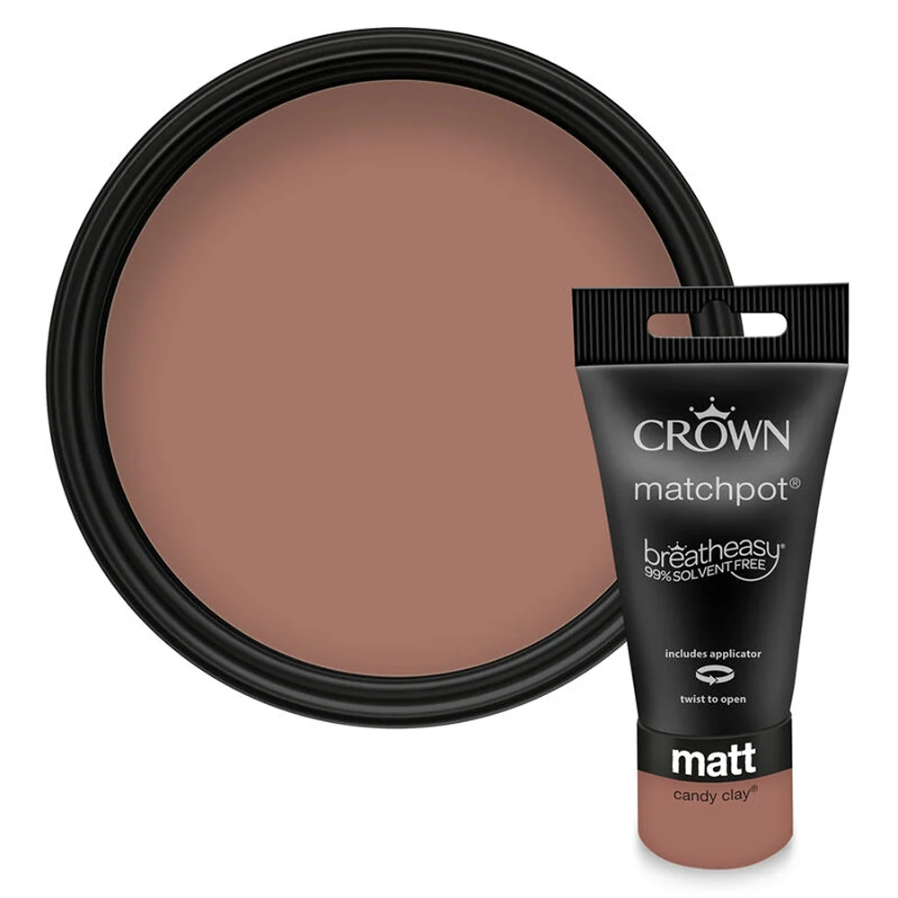 Crown Paint Candy Clay Matt Emulsion Paint Tester | 40ml, Breatheasy