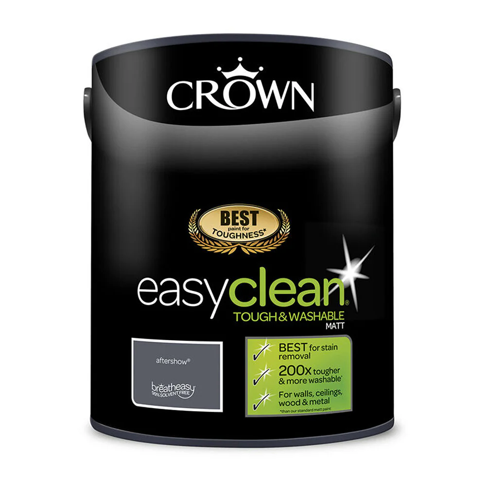 Crown Paint Easyclean Breatheasy Matt Aftershow Paint | 5L, Tough & Washable