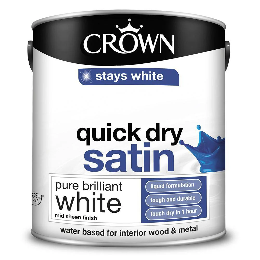 Crown Quick Dry  Satin Paint | Pure Brilliant White - Image 3