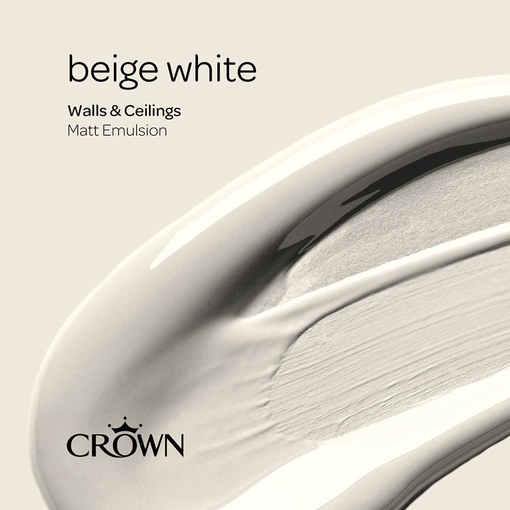 Crown Walls & Ceilings Matt Emulsion | Beige White | 40ml Tester - Image 7