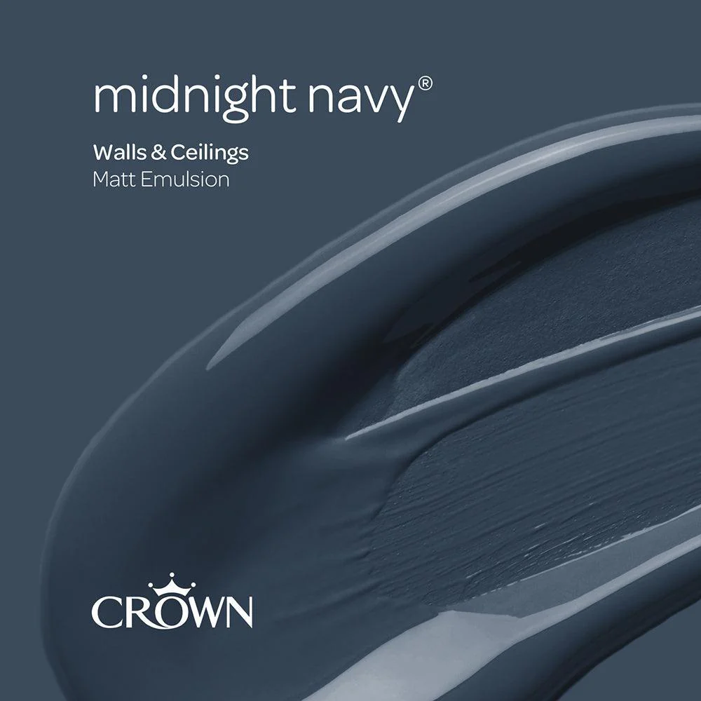 Crown Walls & Ceilings Matt Emulsion | Midnight Navy | 40ml Tester - Image 7