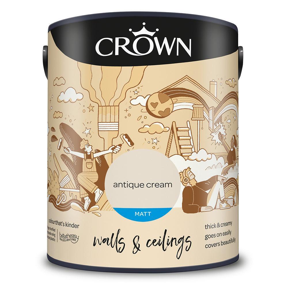 Crown Walls & Ceilings Matt Emulsion Paint | Antique Cream - Image 3