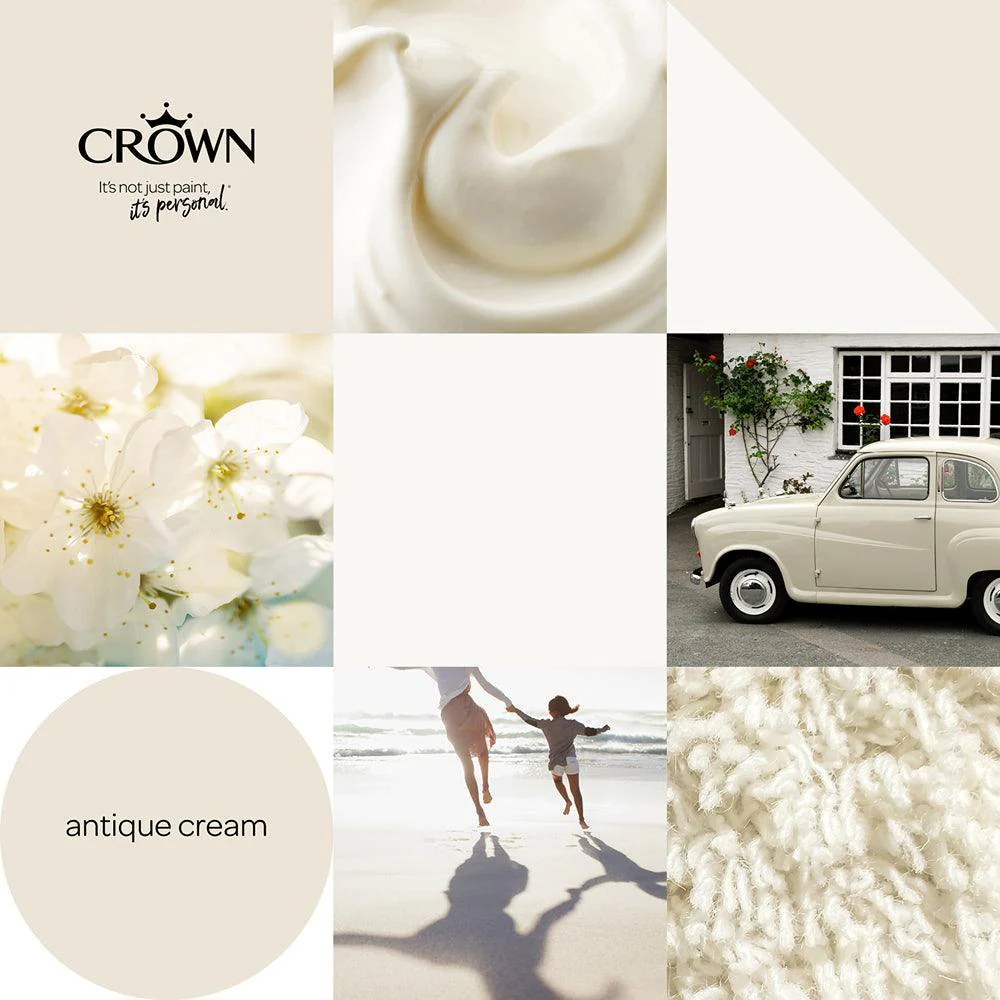 Crown Walls & Ceilings Matt Emulsion Paint | Antique Cream | 40ml Tester - Image 6