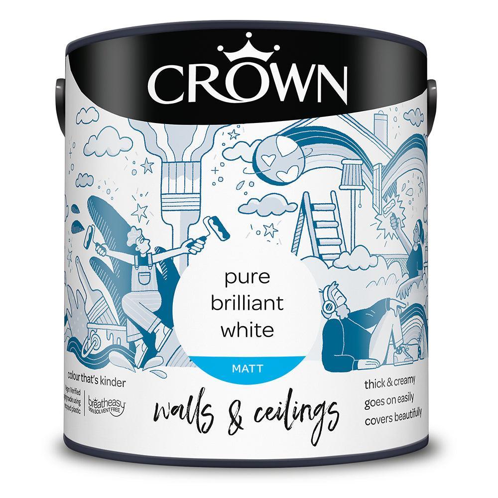 Crown Walls & Ceilings Matt Emulsion Paint | Brilliant White - Image 3