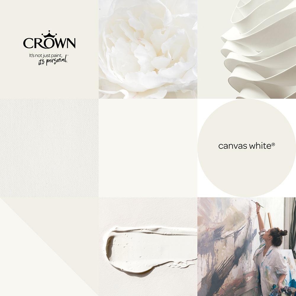 Crown Walls & Ceilings Matt Emulsion Paint | Canvas White | 40ml Tester - Image 6