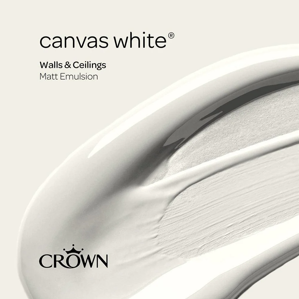 Crown Walls & Ceilings Matt Emulsion Paint | Canvas White | 40ml Tester - Image 7