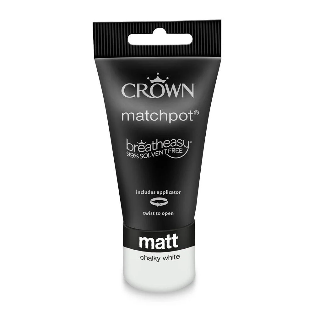 Crown Walls & Ceilings Matt Emulsion Paint | Chalky White | 40ml Tester - Image 3