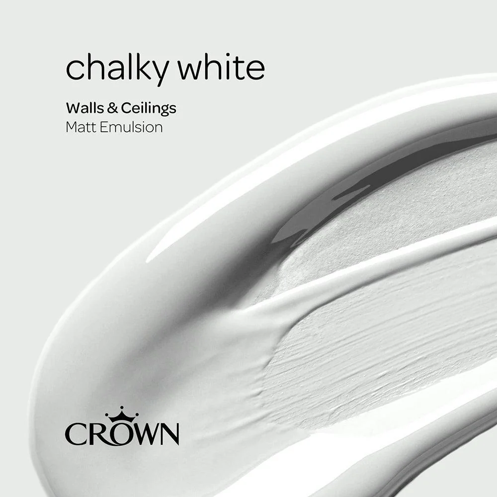 Crown Walls & Ceilings Matt Emulsion Paint | Chalky White | 40ml Tester - Image 7