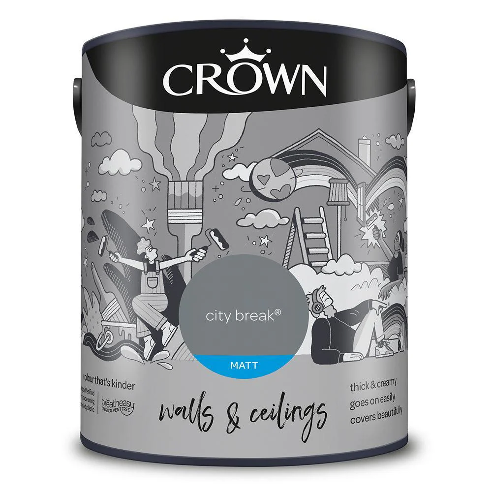 Crown Walls & Ceilings Matt Emulsion Paint | City Break - Image 3