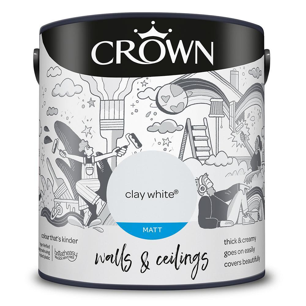 Crown Walls & Ceilings Matt Emulsion Paint | Clay White - Image 3