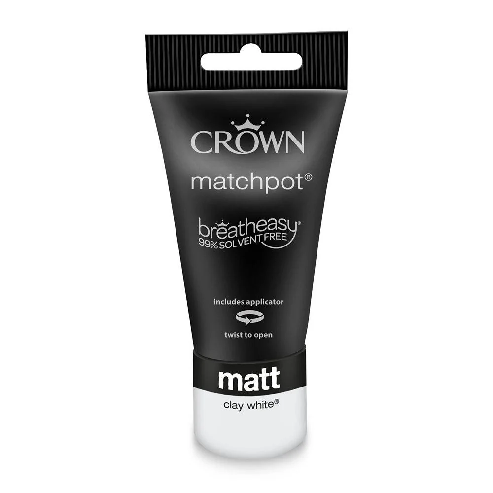Crown Walls & Ceilings Matt Emulsion Paint | Clay White | 40ml Tester - Image 3