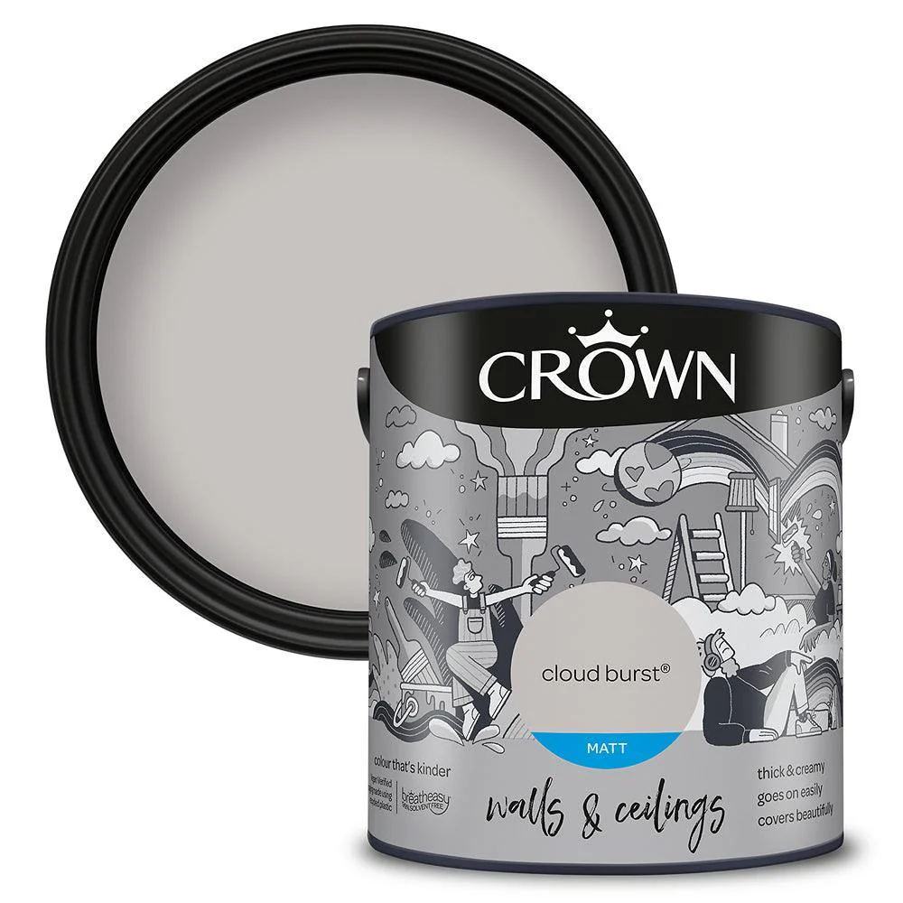 Crown Walls & Ceilings Matt Emulsion Paint | Cloud Burst
