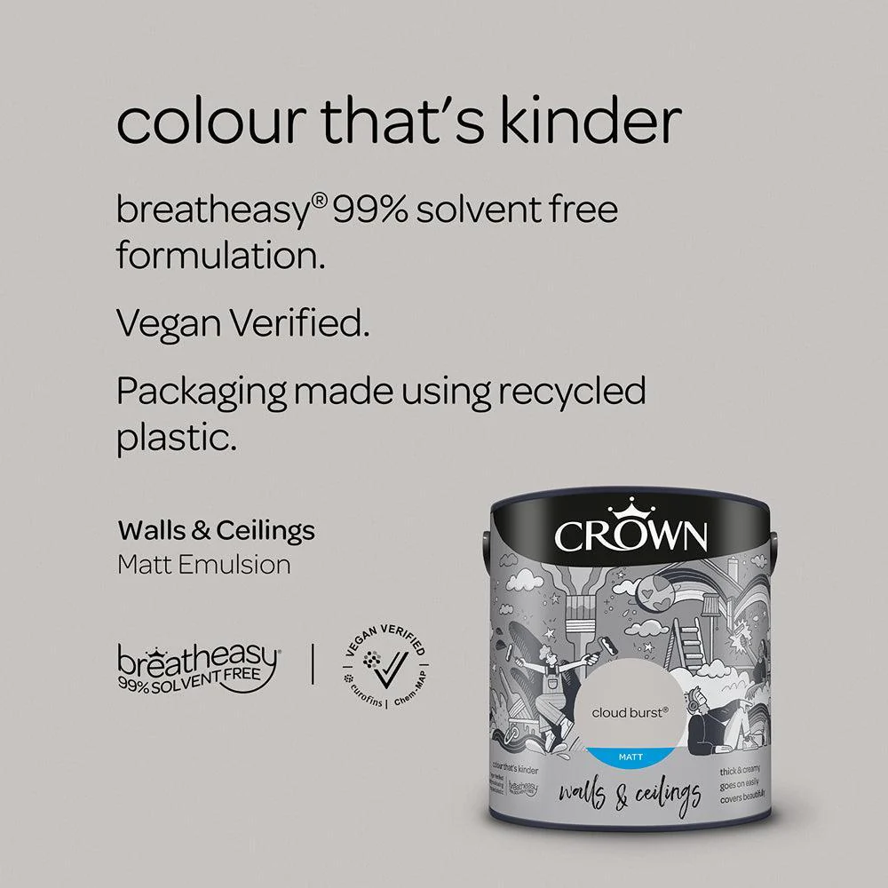 Crown Walls & Ceilings Matt Emulsion Paint | Cloud Burst - Image 7