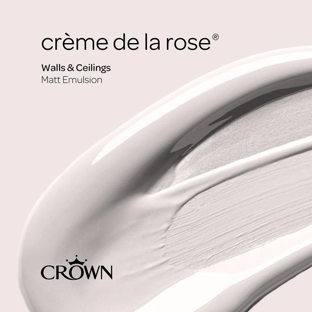 Crown Walls & Ceilings Matt Emulsion Paint | Creme de la Rose | 40ml Tester - Image 7
