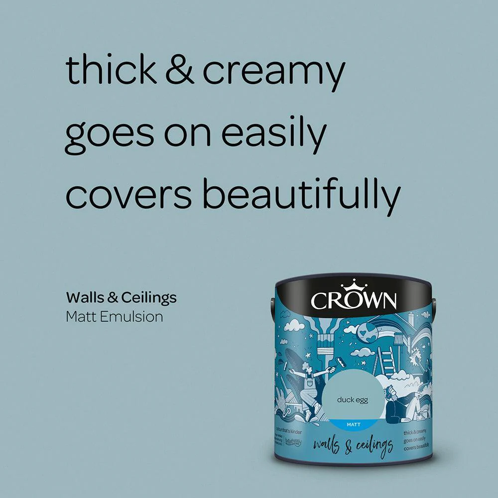 Crown Walls & Ceilings Matt Emulsion Paint | Duck Egg - Image 6