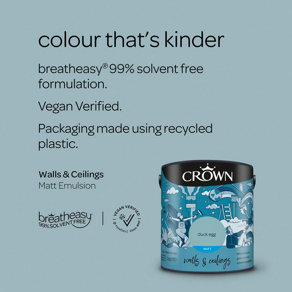 Crown Walls & Ceilings Matt Emulsion Paint | Duck Egg - Image 7