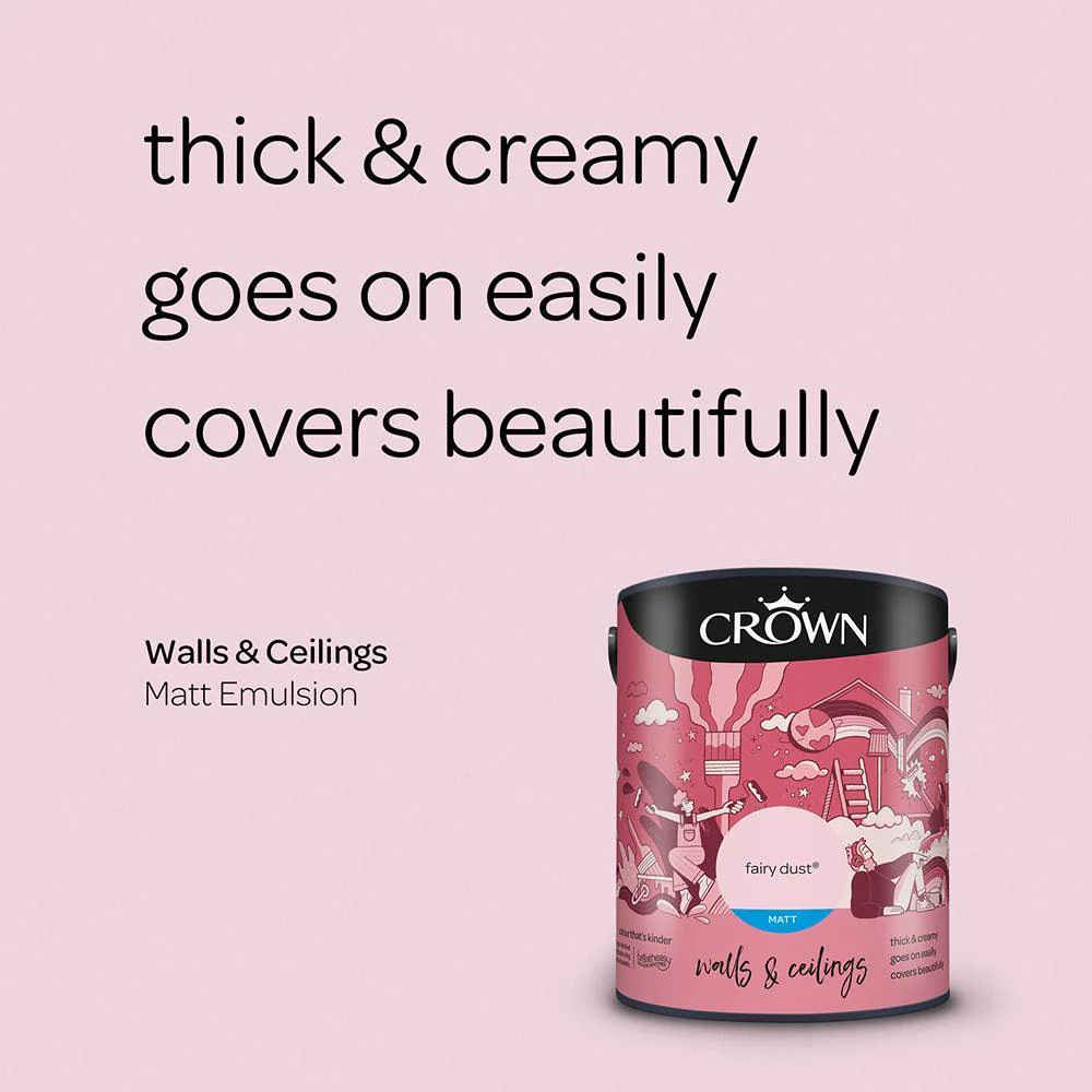 Crown Walls & Ceilings Matt Emulsion Paint | Fairy Dust - Image 6