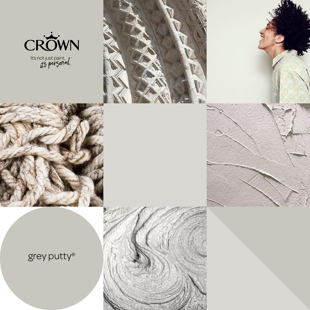 Crown Walls & Ceilings Matt Emulsion Paint | Grey Putty | 40ml Tester - Image 6