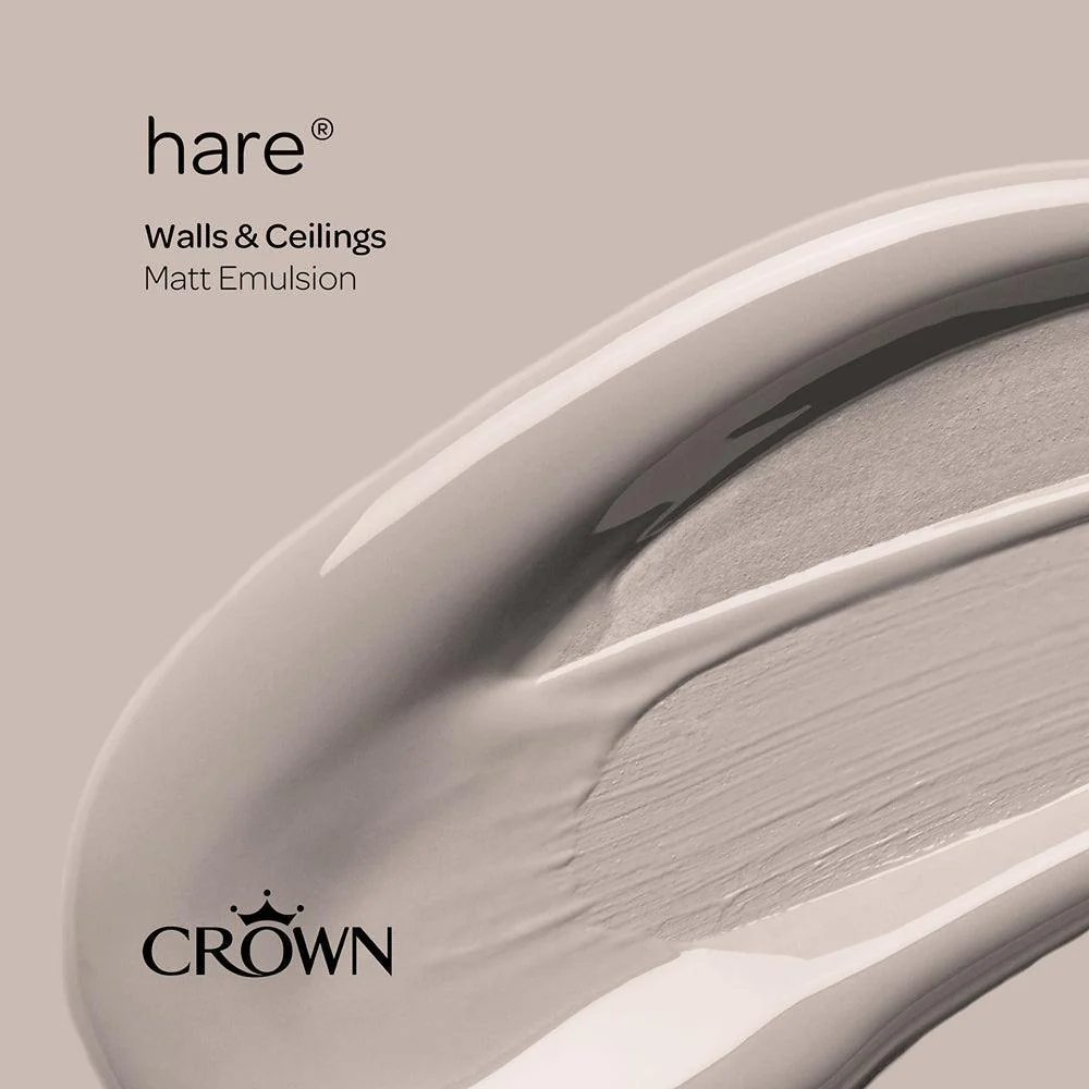 Crown Walls & Ceilings Matt Emulsion Paint | Hare | 40ml Tester - Image 7