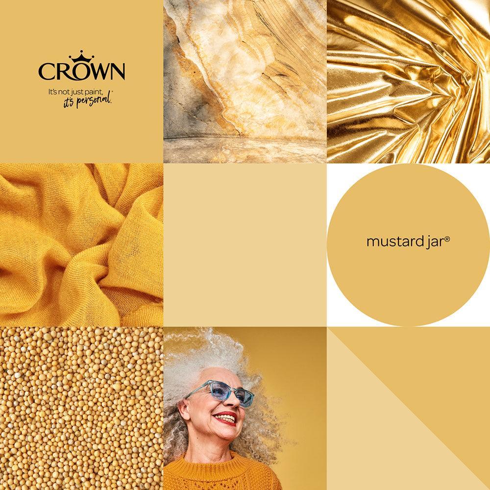 Crown Walls & Ceilings Matt Emulsion Paint | Mustard Jar | 40ml Tester - Image 6