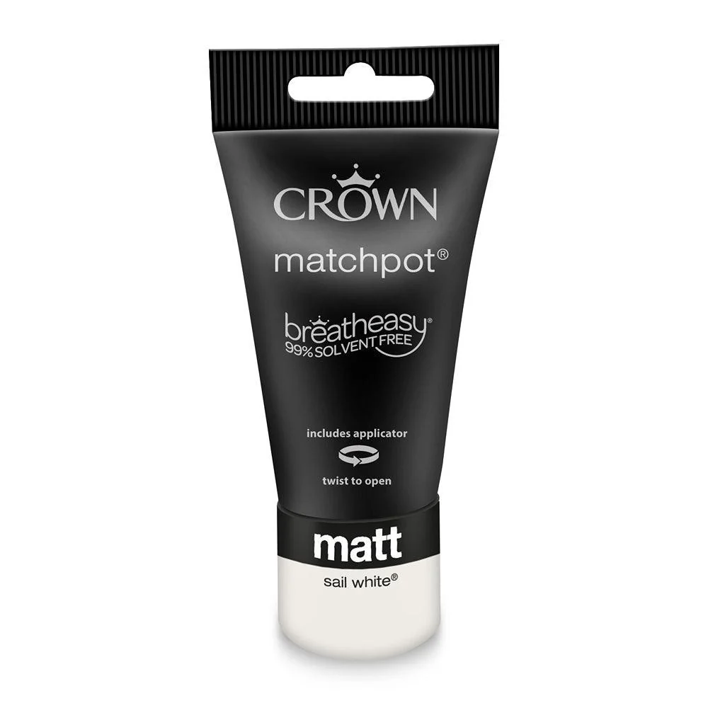 Crown Walls & Ceilings Matt Emulsion Paint | Sail White | 40ml Tester - Image 3