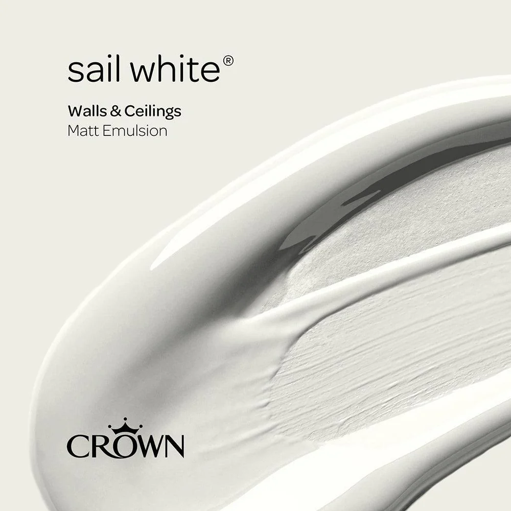 Crown Walls & Ceilings Matt Emulsion Paint | Sail White - Image 9