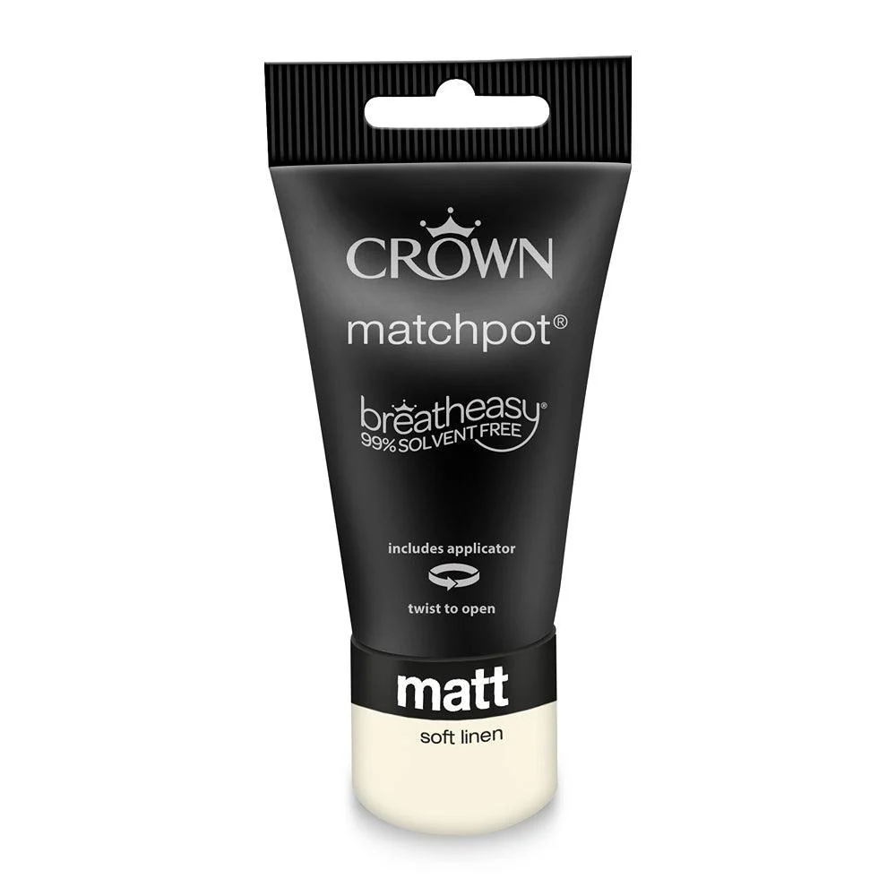 Crown Walls & Ceilings Matt Emulsion Paint | Soft Linen | 40ml Tester - Image 3