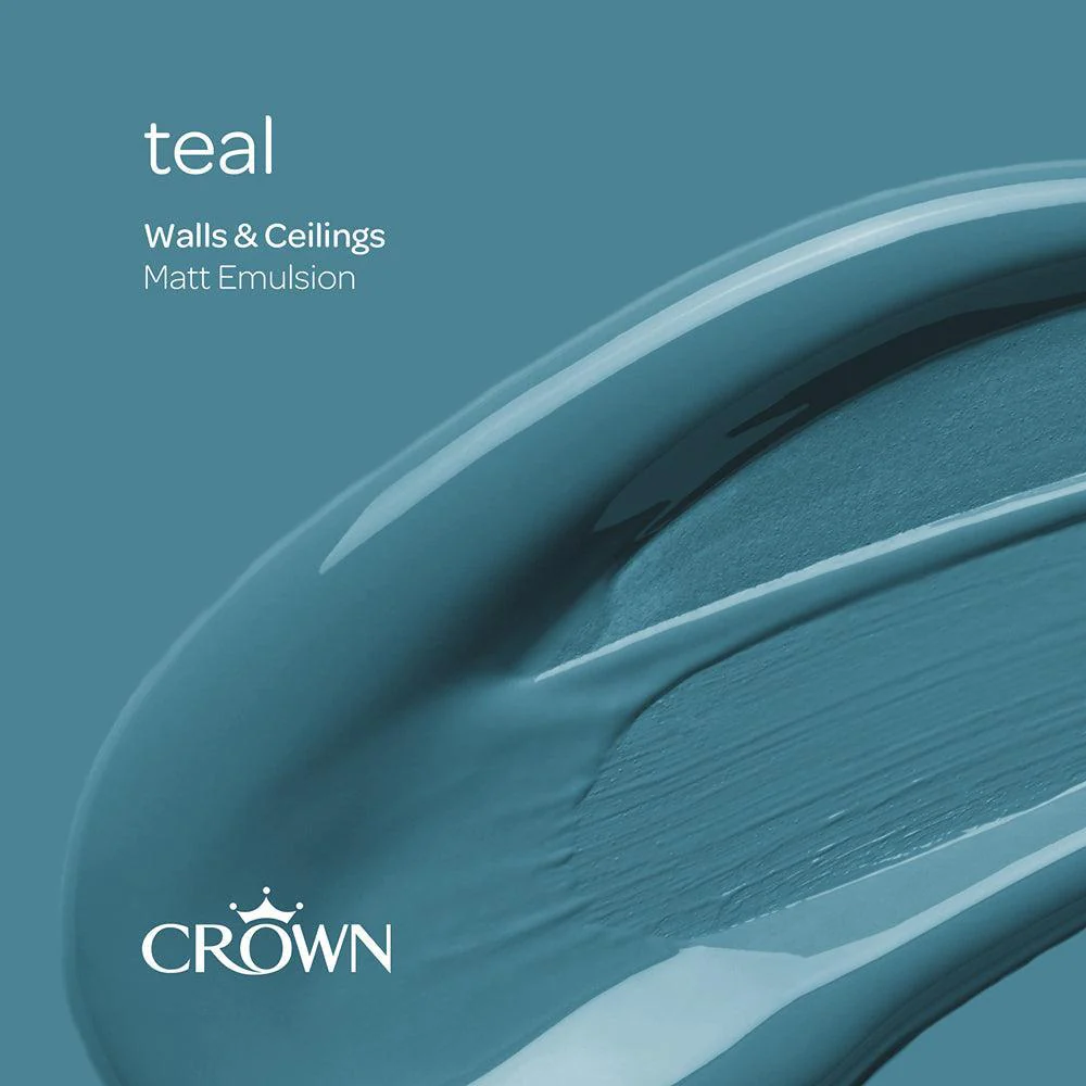 Crown Walls & Ceilings Matt Emulsion Paint | Teal - Image 9