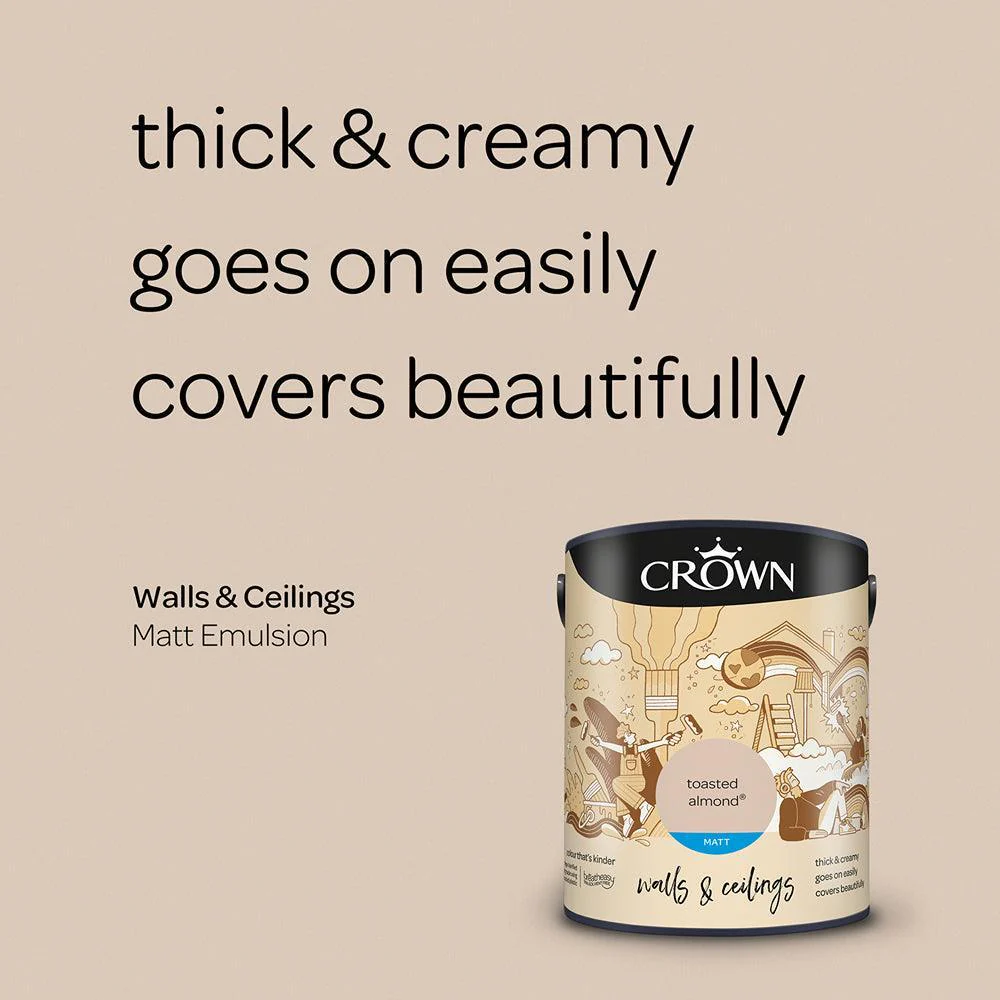 Crown Walls & Ceilings Matt Emulsion Paint | Toasted Almond - Image 6