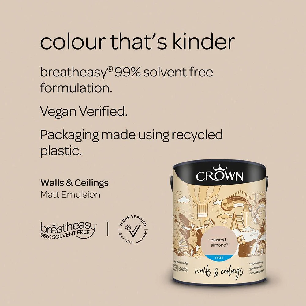 Crown Walls & Ceilings Matt Emulsion Paint | Toasted Almond - Image 7