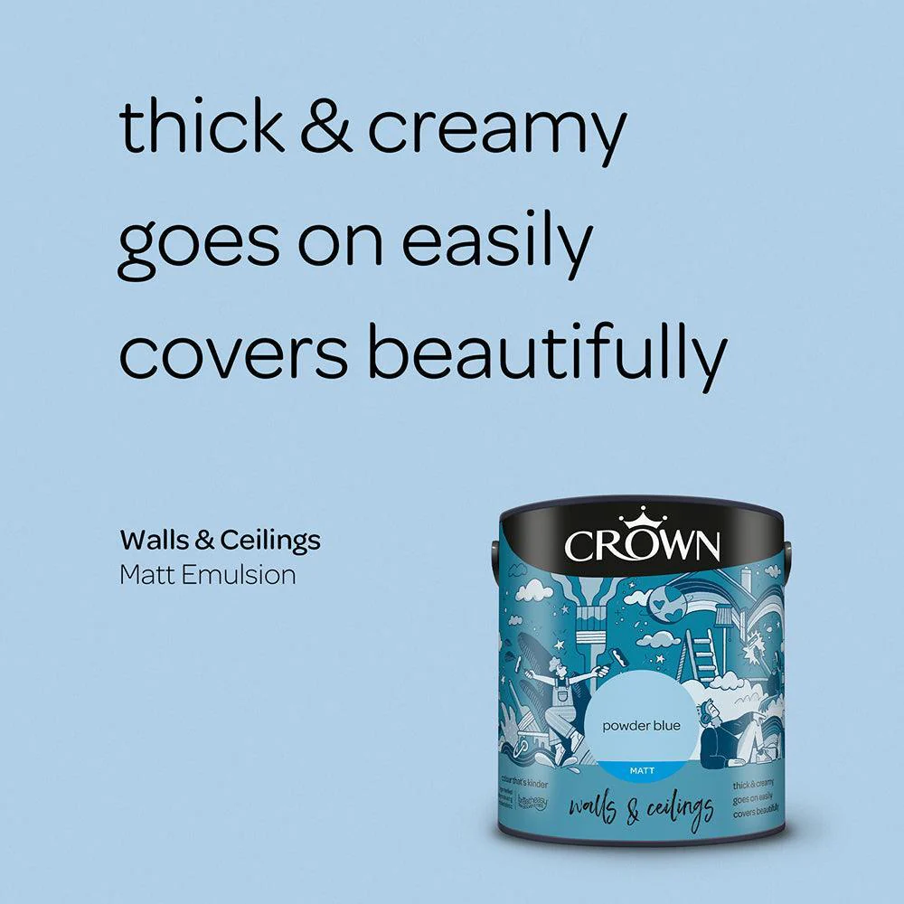 Crown Walls & Ceilings Matt Emulsion | Poweder Blue - Image 6