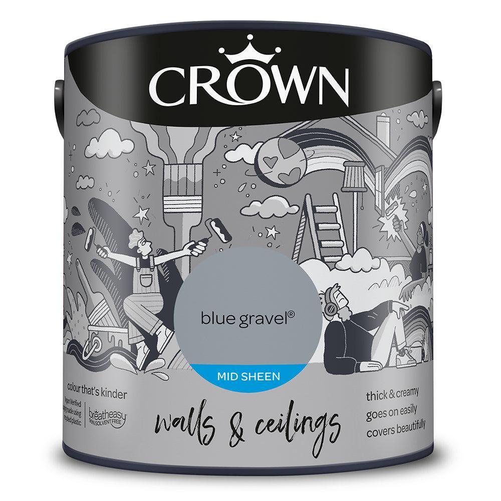 Crown Walls & Ceilings Mid Sheen Emulsion Paint | Blue Gravel - Image 3