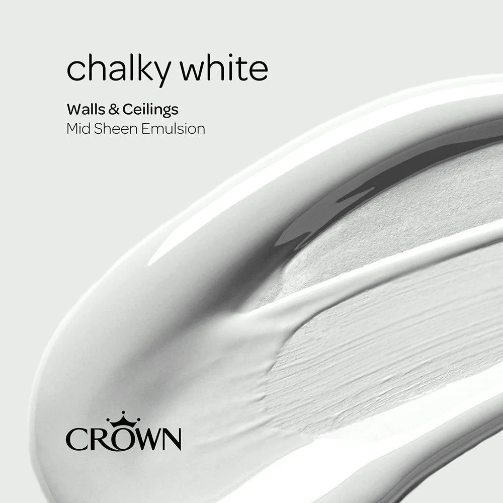 Crown Walls & Ceilings Mid Sheen Emulsion Paint | Chalky White - Image 9