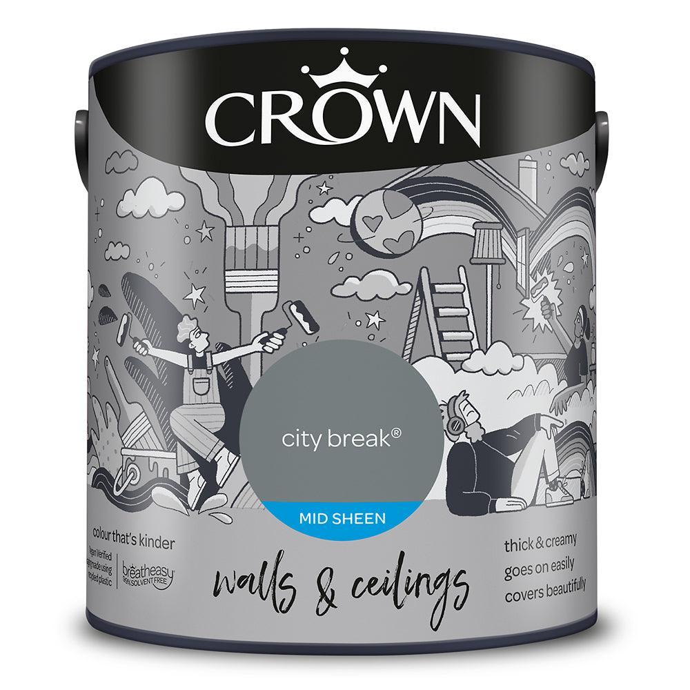 Crown Walls & Ceilings Mid Sheen Emulsion Paint | City Break - Image 3