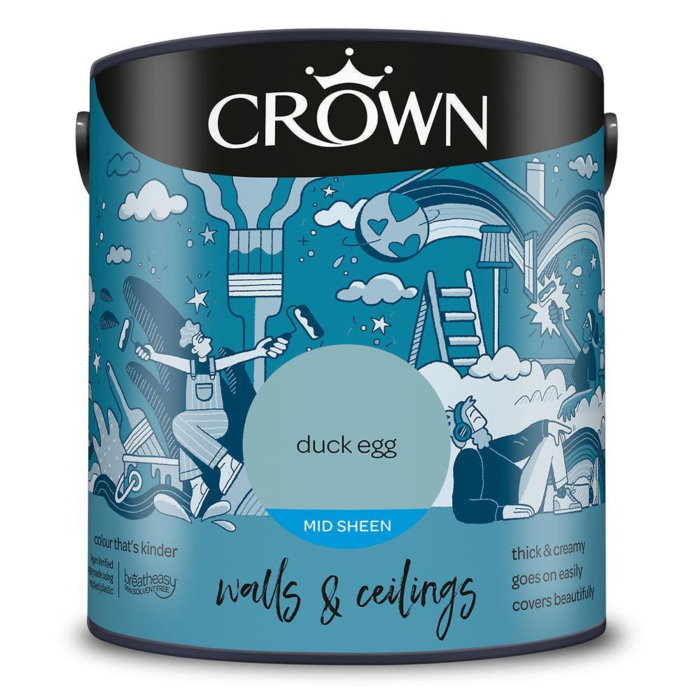 Crown Walls & Ceilings Mid Sheen Emulsion Paint | Duck Egg - Image 3