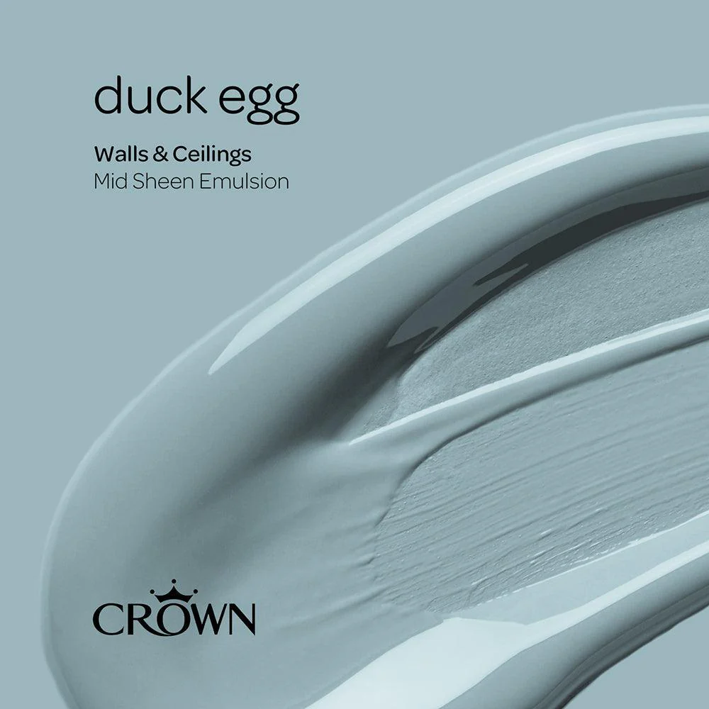 Crown Walls & Ceilings Mid Sheen Emulsion Paint | Duck Egg - Image 9