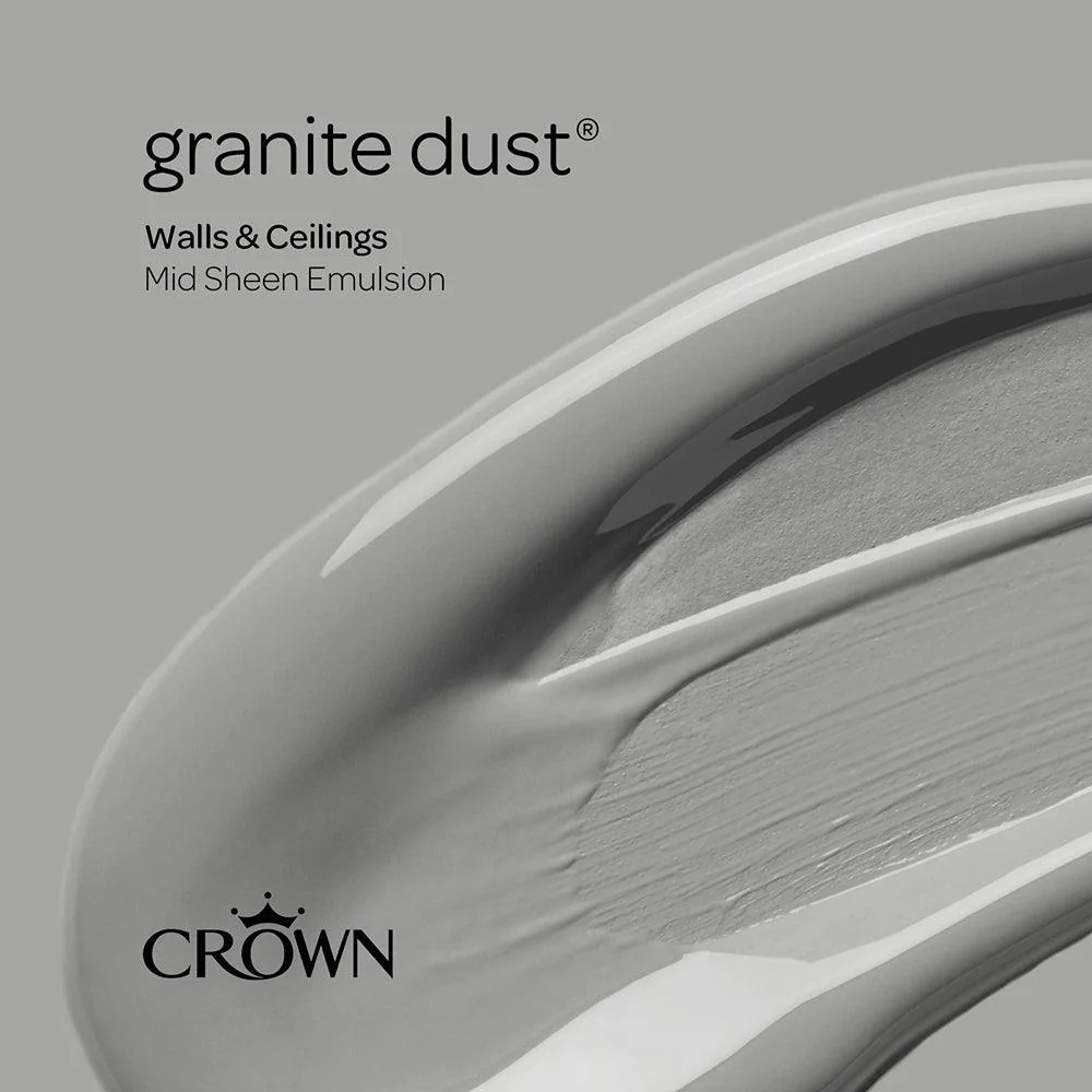Crown Walls & Ceilings Mid Sheen Emulsion Paint | Granite Dust - Image 9