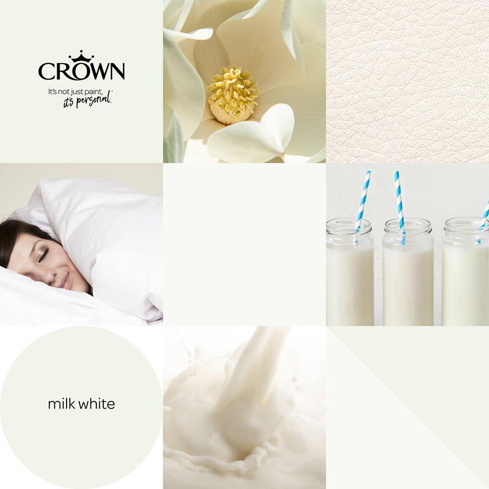Crown Walls & Ceilings Mid Sheen Emulsion Paint | Milk White - Image 8